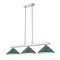 Z-Lite Cobalt Billiard, 3-Light, 14 In.W x 46 In.L x 8 In.H, Brushed Nickel/Dark Green 152BN-MDG - alternate 5